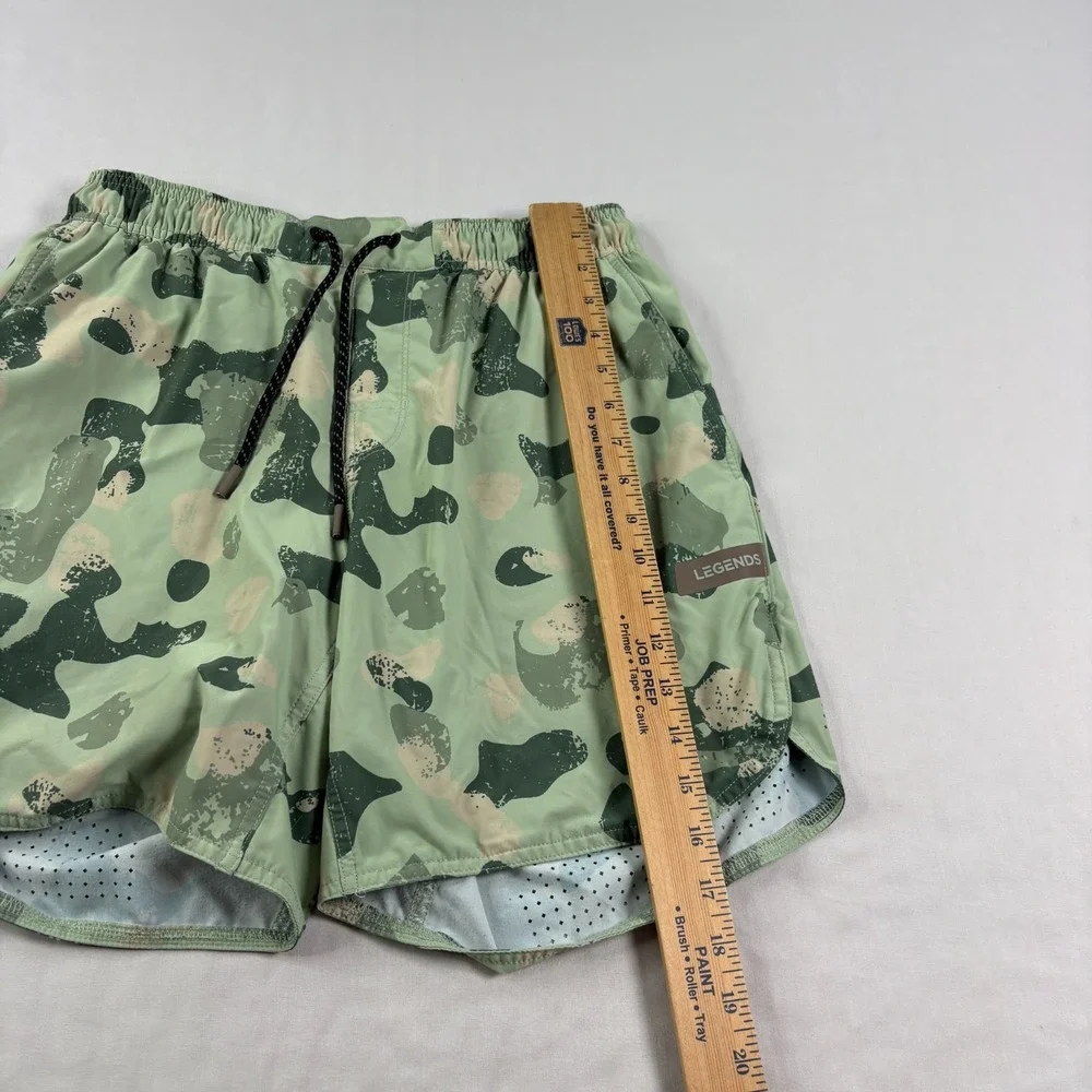 Legends Luka Shorts Mens M Green Camo Athletic Lined Gym Performance Running
